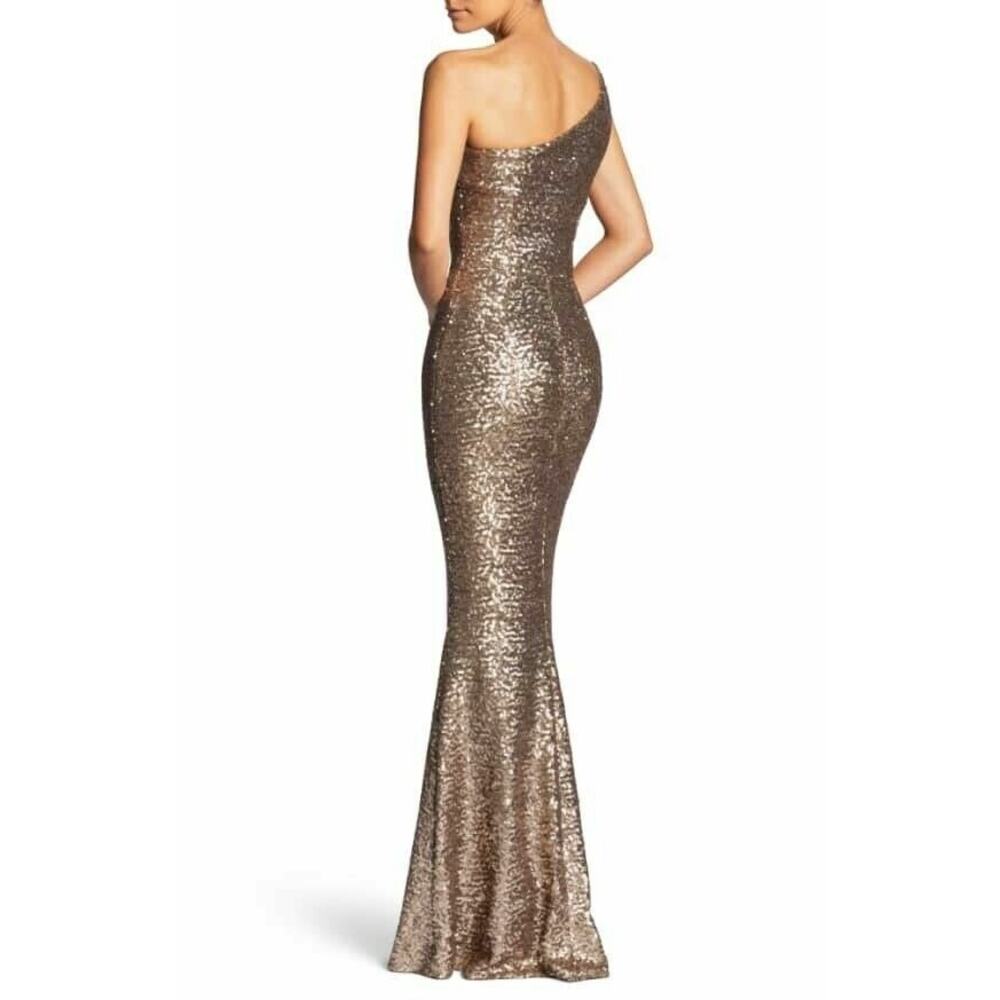 NWOT Dress the Population Bella One Shoulder Mermaid Gown Size Small - Picture 3 of 6